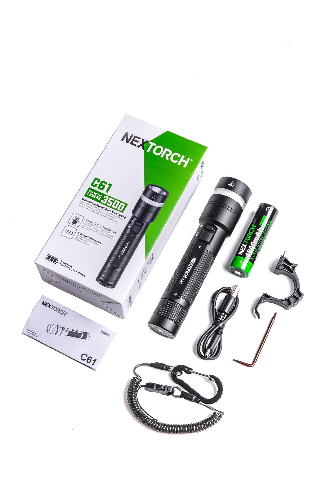 Đèn pin tactical Nextorch C61 - pin 21700 4800mAh Li-ion - Ảnh 8